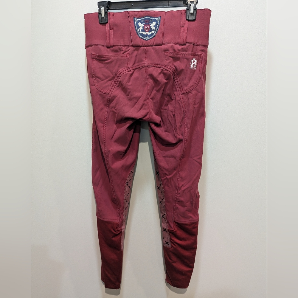 Equestrian Performance Riding Tights - Burgundy - image 7